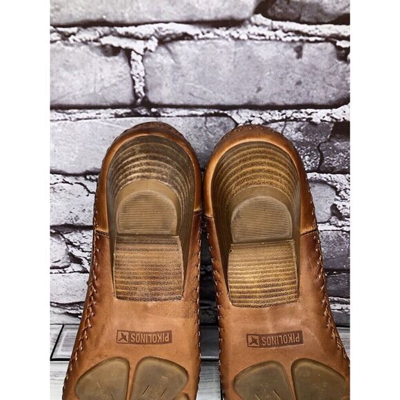 Pikolinos Brown Leather Cut Out Floral Pump Heel Shoes Women’s Sz 41EU/10.5M US - Picture 11 of 16